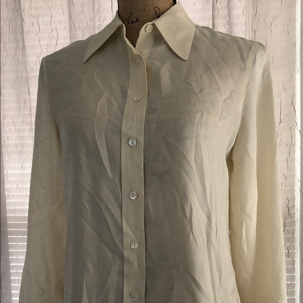 Small 100% Silk Button Down Blouse Shirt